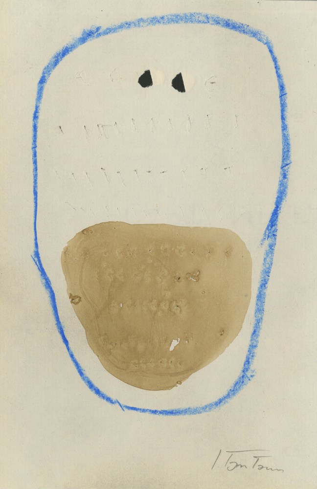 Lot #127: LUCIO FONTANA - Concetto Spaziale III - Original watercolor and crayon drawing
