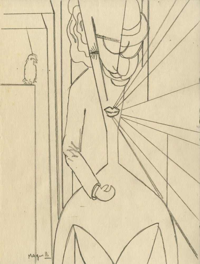 Lot #1936: ALBERTO MAGNELLI - Composizione I - Original pencil drawing