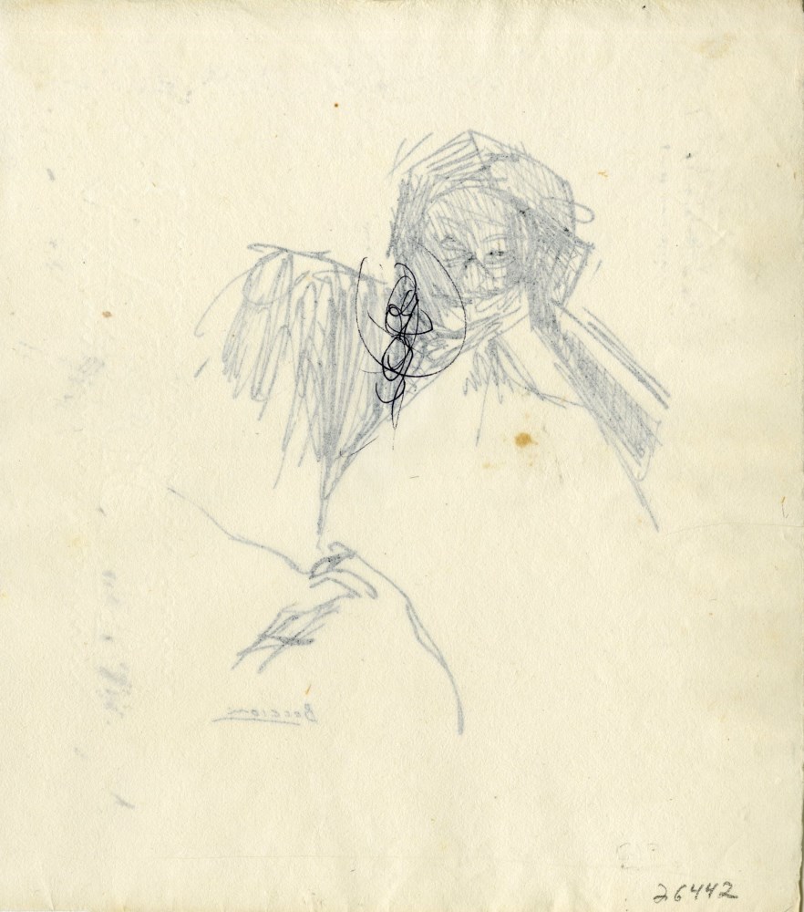 Lot #2035: UMBERTO BOCCIONI [imputée] - Ritratto - Original pen and ink drawing