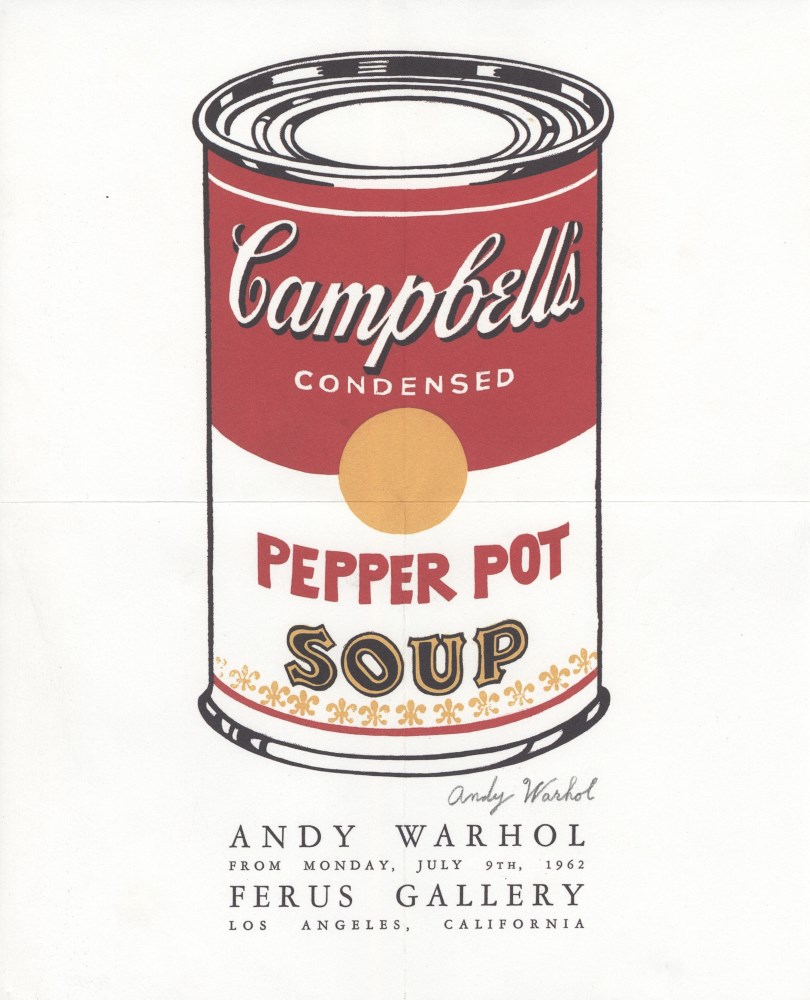 Lot #87: ANDY WARHOL - Campbell's Soup - Pepper Pot - Original color offset lithograph