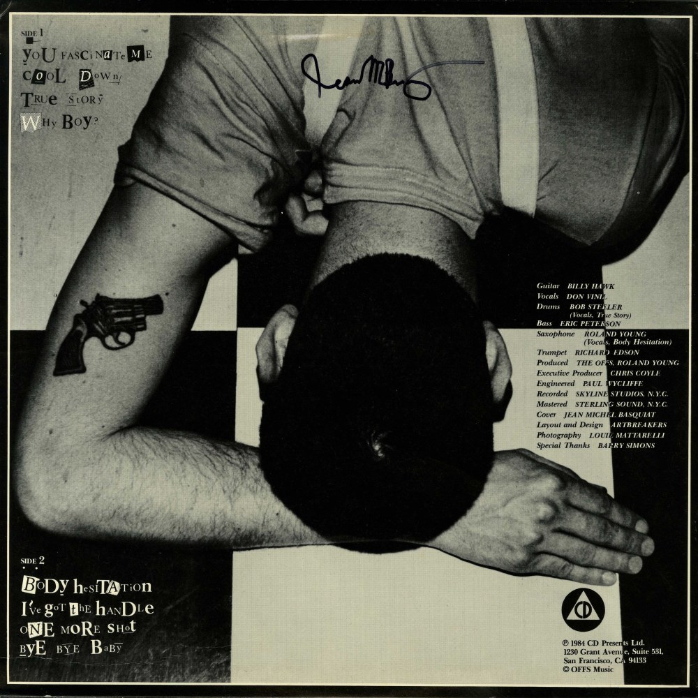 Lot #632: JEAN-MICHEL BASQUIAT - The Offs: First Record - Original offset lithograph record jacket & record