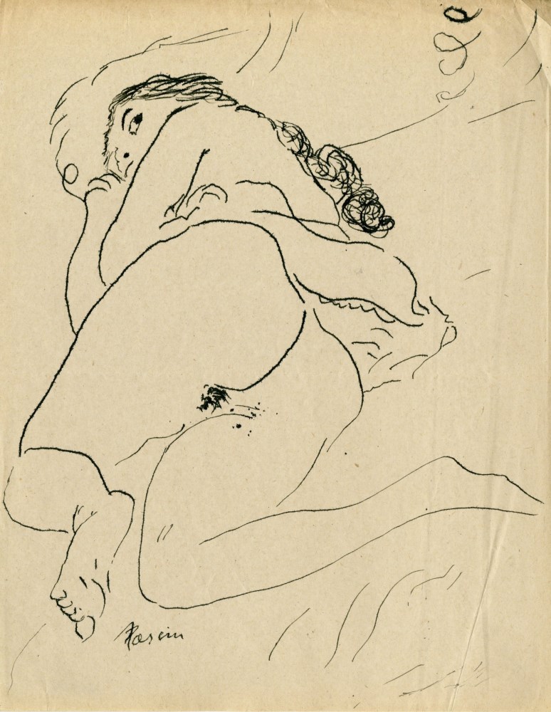Lot #1933: JULES PASCIN [imputee] - Nu - Original pen and ink drawing