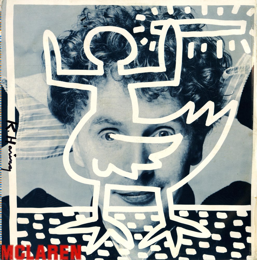 Lot #2475: KEITH HARING - Malcolm McLaren: Duck for the Oyster - Original color offset lithograph with vinyl record