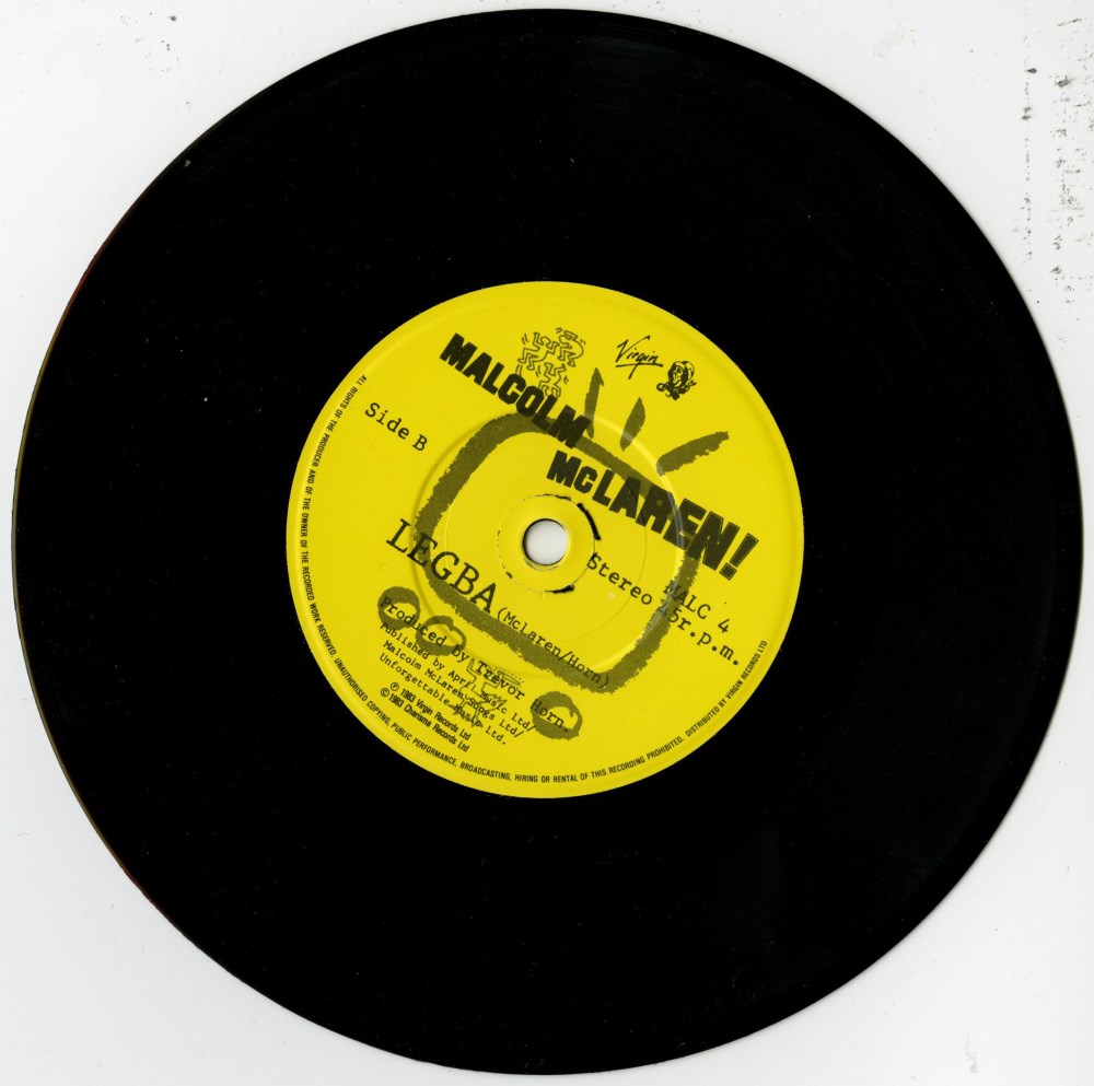 Lot #2475: KEITH HARING - Malcolm McLaren: Duck for the Oyster - Original color offset lithograph with vinyl record