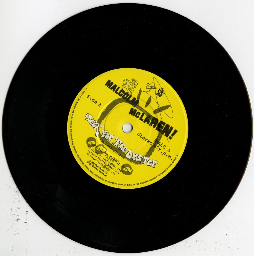 Lot #2475: KEITH HARING - Malcolm McLaren: Duck for the Oyster - Original color offset lithograph with vinyl record