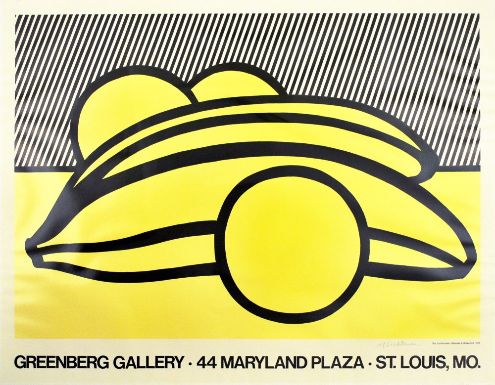 Lot #804: ROY LICHTENSTEIN - Bananas and Grapefruit - Color offset lithograph