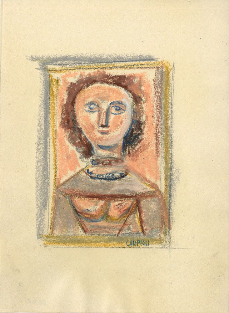 Lot #1704: MASSIMO CAMPIGLI [d'après] - Figura di Donna - Pastel on paper