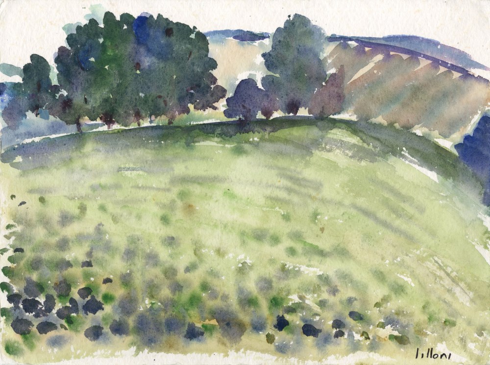 Lot #2433: UMBERTO LILLONI [d'après] - Paesaggio - Original watercolor on paper