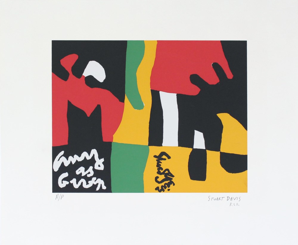 Lot #1423: STUART DAVIS - Thermos - Color silkscreen