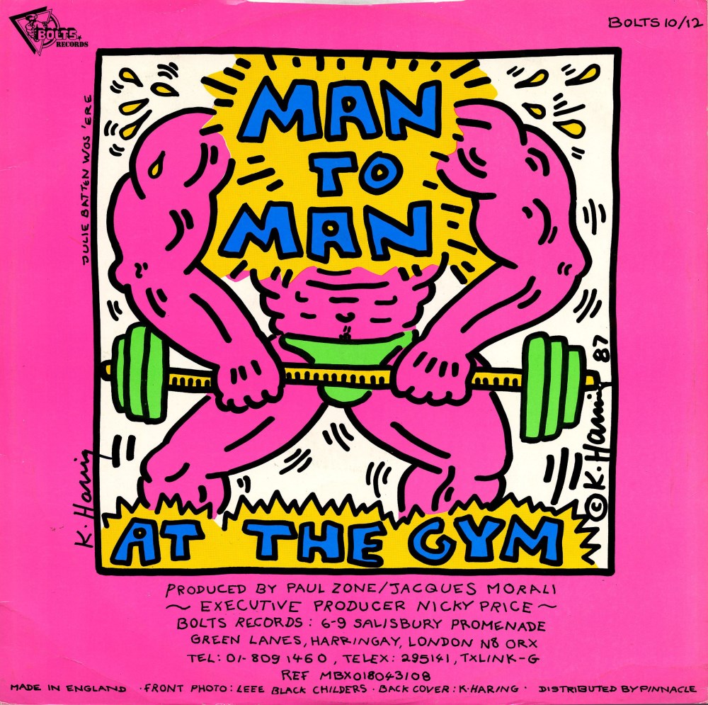 Lot #1906: KEITH HARING - Man to Man: At the Gym - Original color offset lithograph