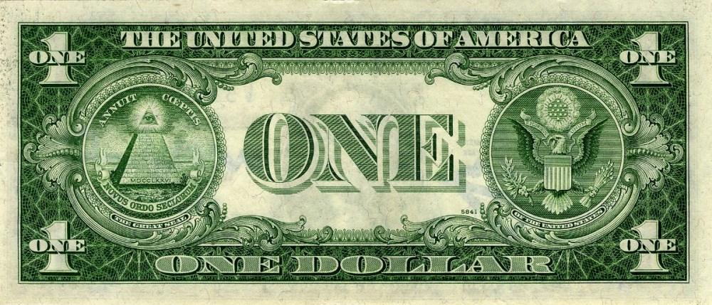 Lot #1229: ANDY WARHOL - One Dollar Washington - Color engraving and letterpress