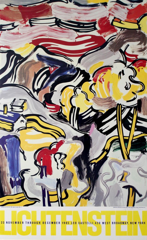 Lot #2407: ROY LICHTENSTEIN - Landscape with Red Sky - Color offset lithograph