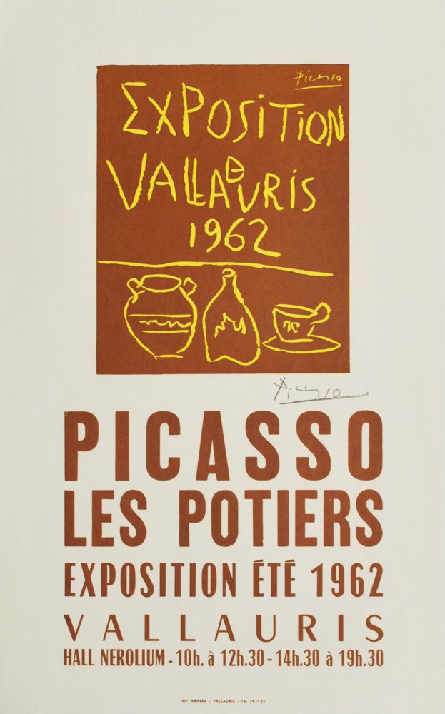 Lot #181: PABLO PICASSO - Exposition Vallauris 1962 - Original color linocut poster