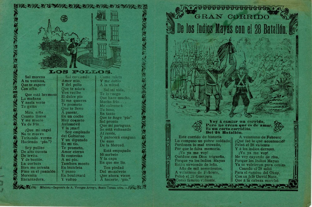 Lot #2185: JOSE GUADALUPE POSADA - Gran Corrido de los Indios Mayas - Relief engraving