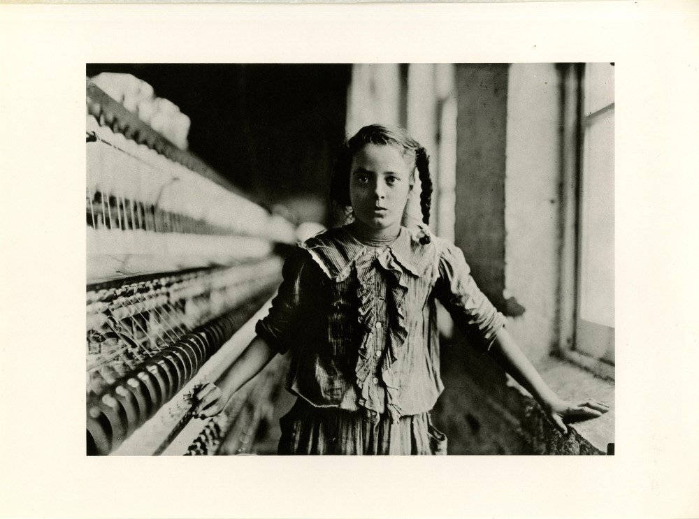 Lot #632: LEWIS HINE - Ten Year Old Adolescent Girl, a Spinner in a North Carolina Cotton Mill - Original photogravure