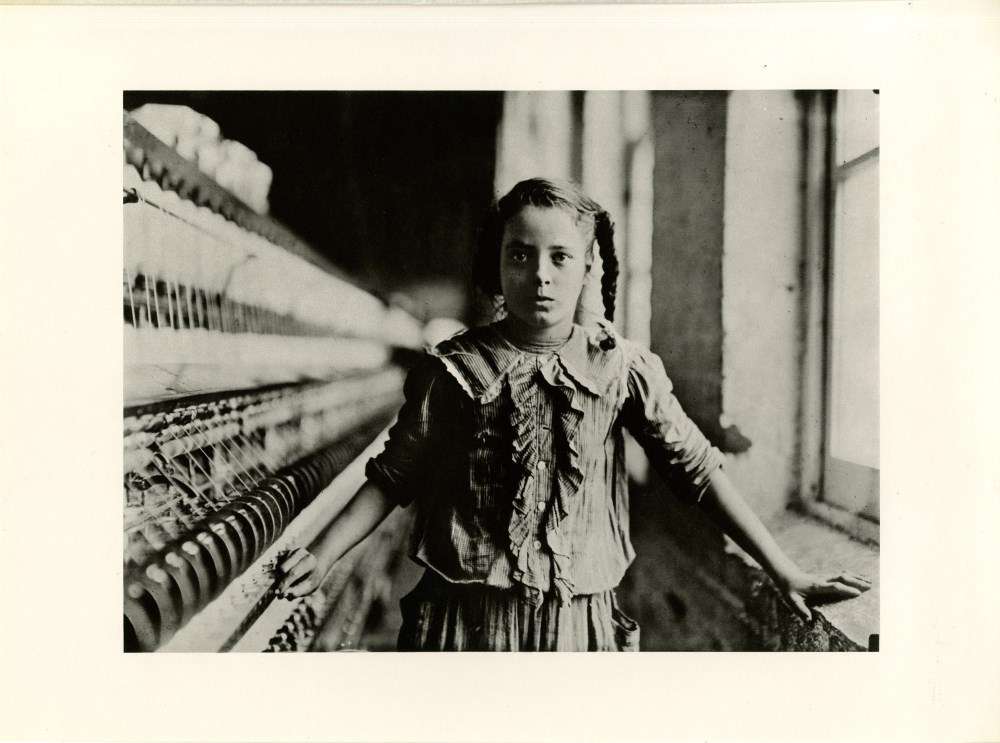 Lot #609: LEWIS HINE - Ten Year Old Adolescent Girl, a Spinner in a North Carolina Cotton Mill - Original photogravure