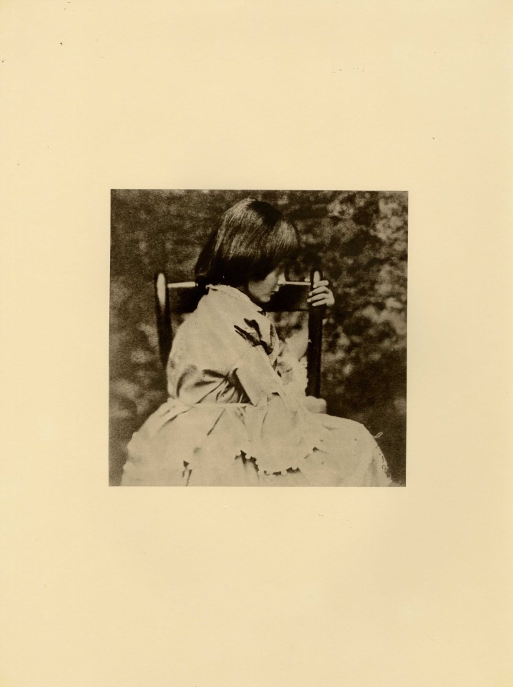 Lot #9: LEWIS CARROLL - Alice Liddell in Profile, Seated - Original photogravure