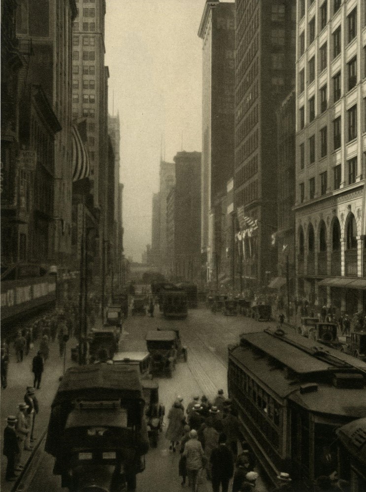 Lot #2975: EMIL OTTO HOPPE - State Street from Van Buren Street - Original vintage photogravure