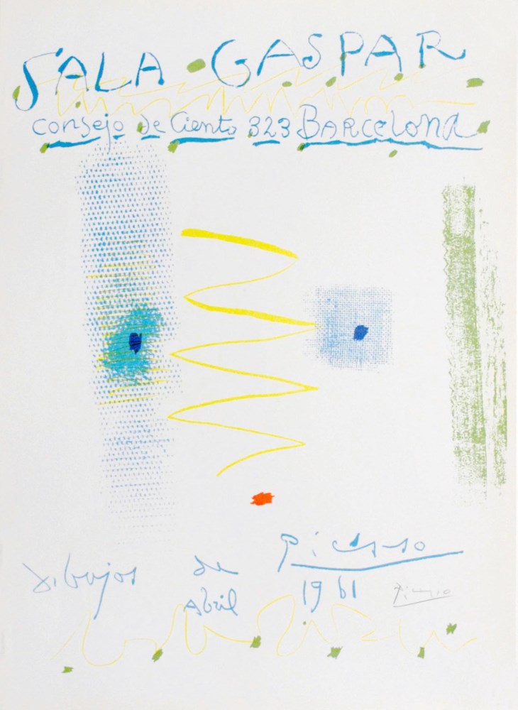 Lot #1676: PABLO PICASSO - Affiche - Dibujos de Picasso - Barcelona - Original color lithograph