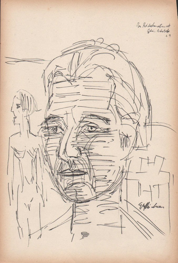 Lot #2006: ERNST LUDWIG KIRCHNER [imputée] - Portrait und Akt - Pen and ink drawing