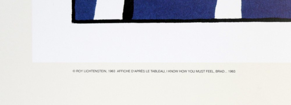 Lot #259: ROY LICHTENSTEIN - I Know How You Must Feel, Brad - Color offset lithograph