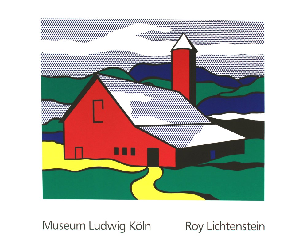 Lot #2818: ROY LICHTENSTEIN - Red Barn II - Color silkscreen