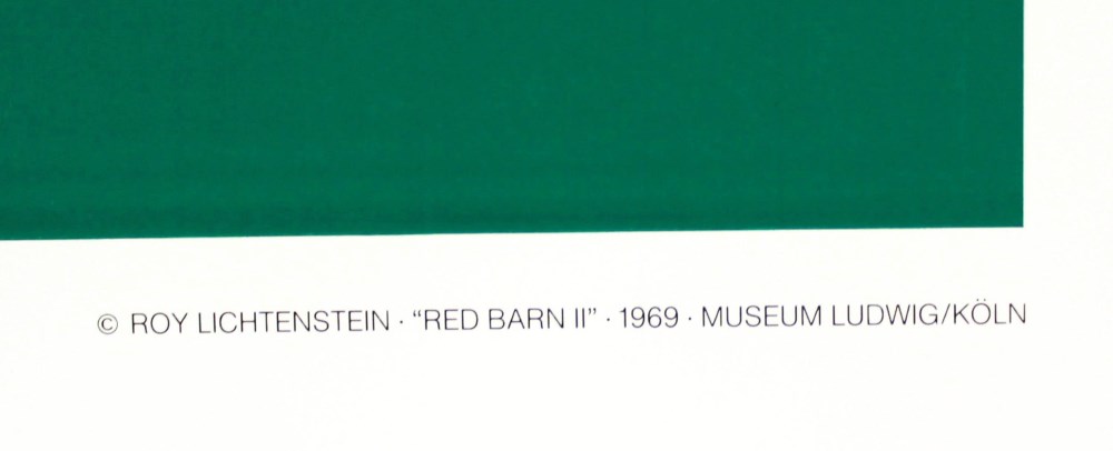 Lot #2818: ROY LICHTENSTEIN - Red Barn II - Color silkscreen
