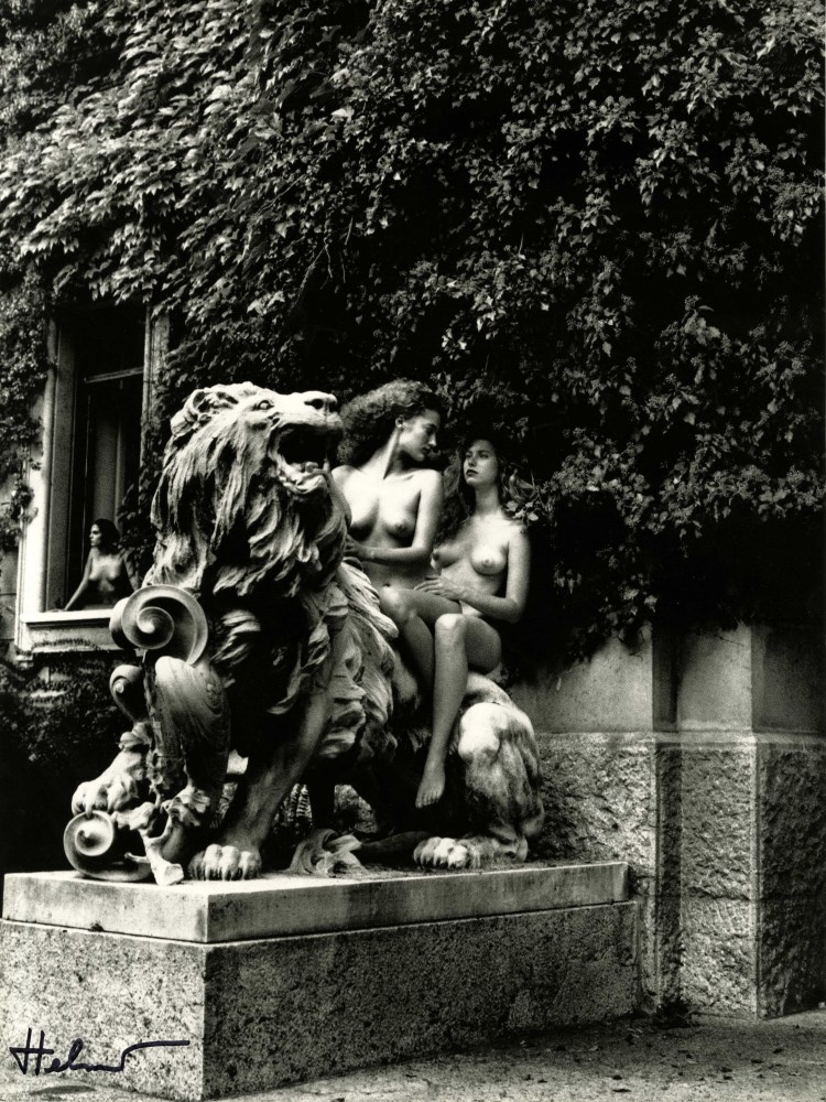 Lot #1053: HELMUT NEWTON - In Front of Visconti's Family House, Lake Como - Original vintage photolithograph