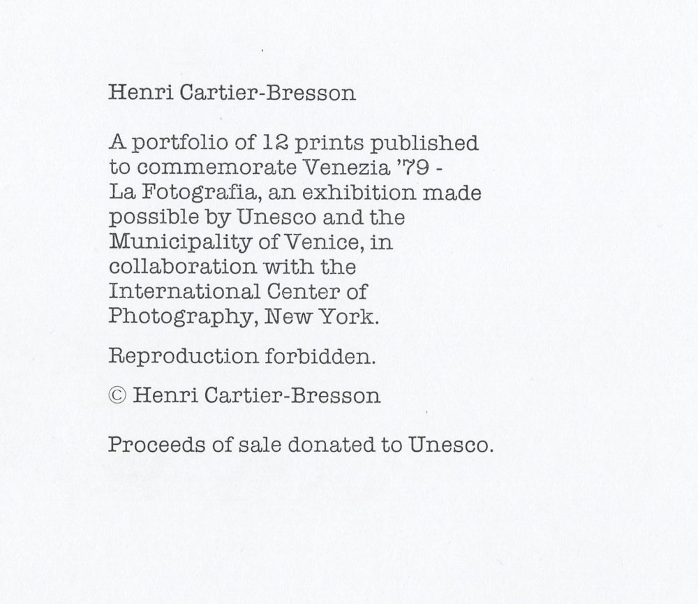 Lot #3203: HENRI CARTIER-BRESSON - Valencia, Spain - Original photogravure