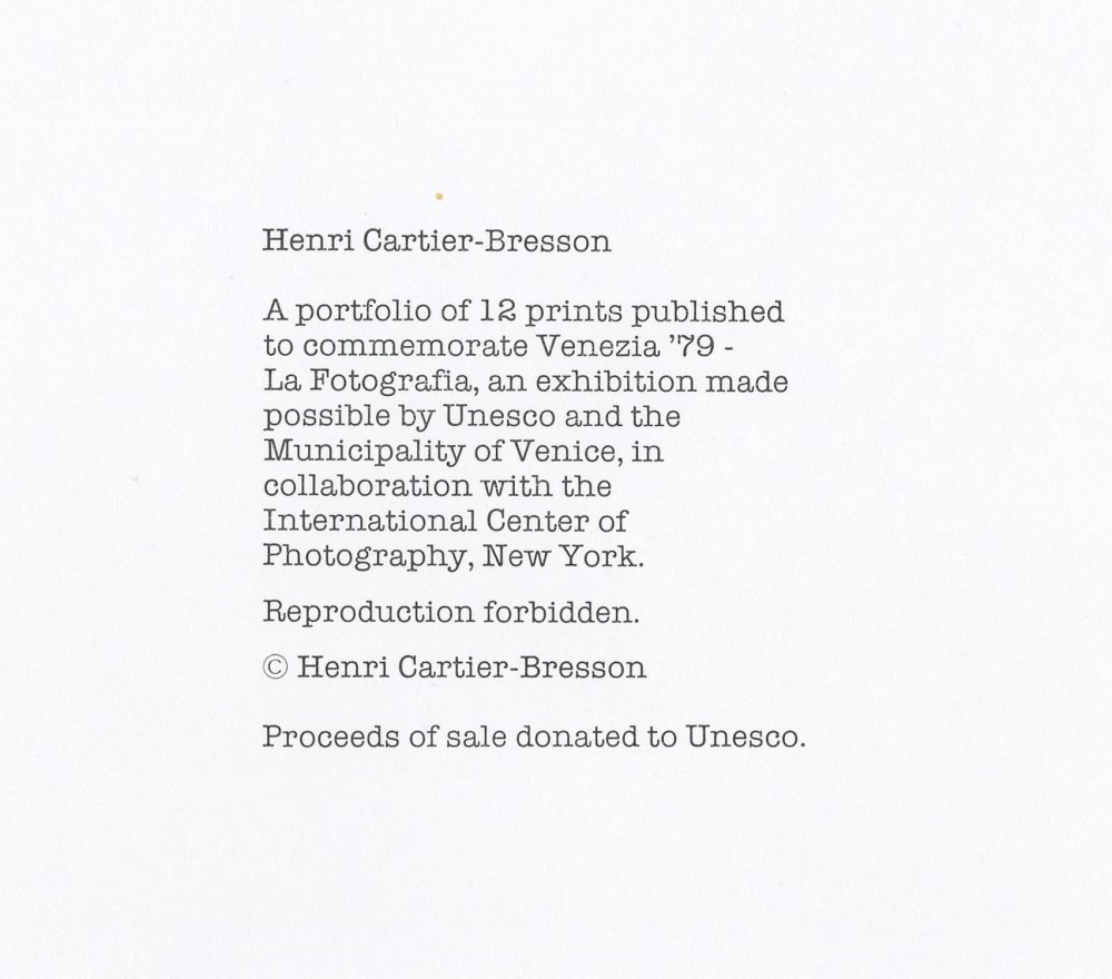 Lot #439: HENRI CARTIER-BRESSON - On the Banks of the Marne - Original photogravure
