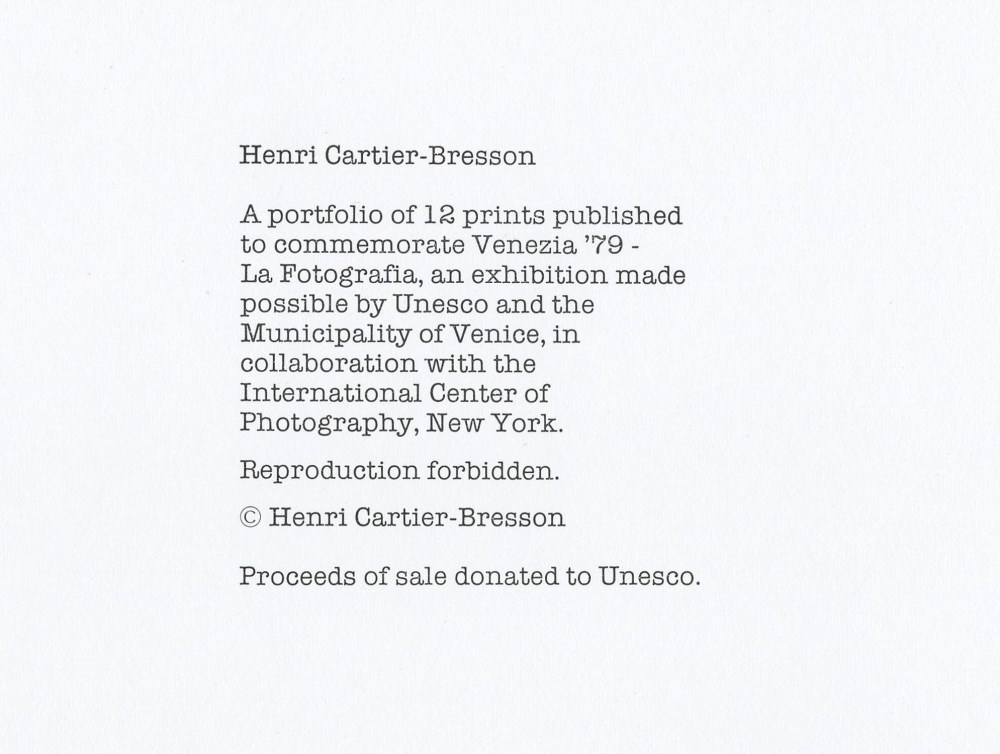 Lot #1680: HENRI CARTIER-BRESSON - Ahmedabad, India - Original photogravure
