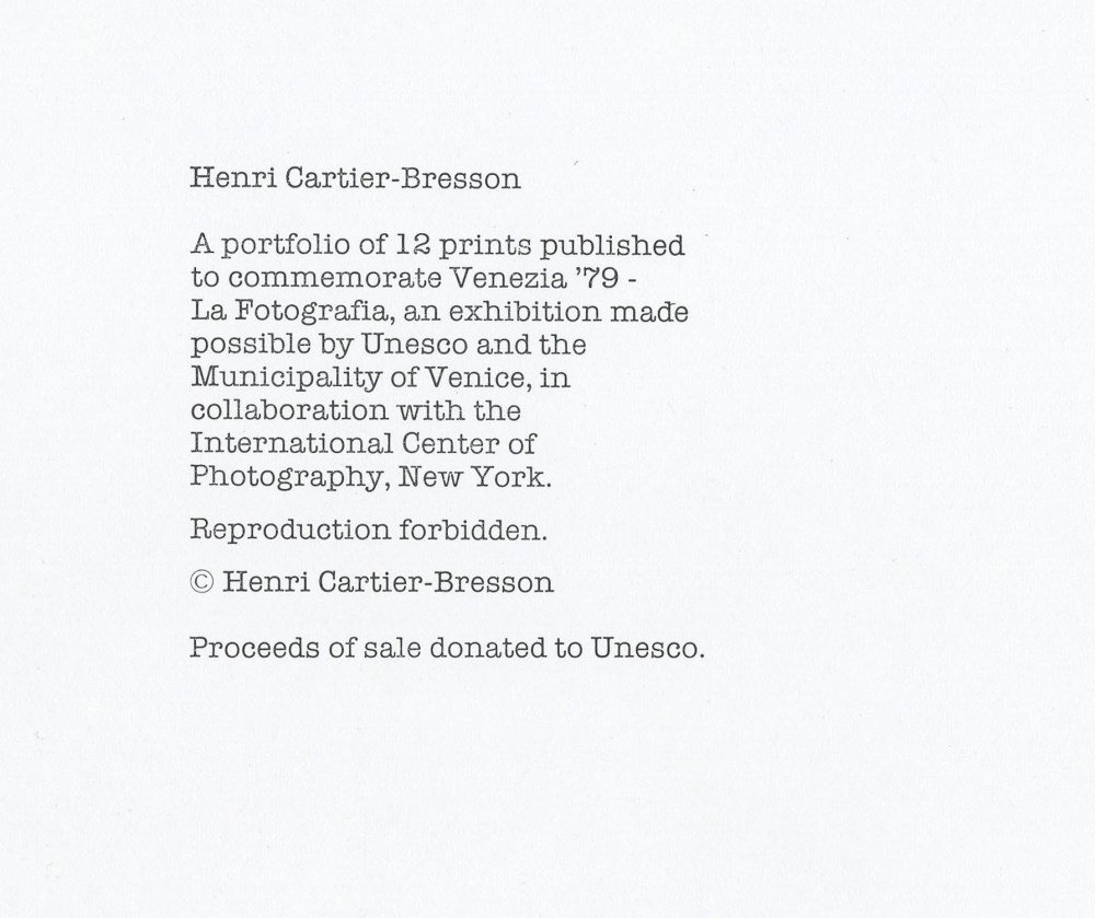 Lot #2698: HENRI CARTIER-BRESSON - Peking, China - Original photogravure