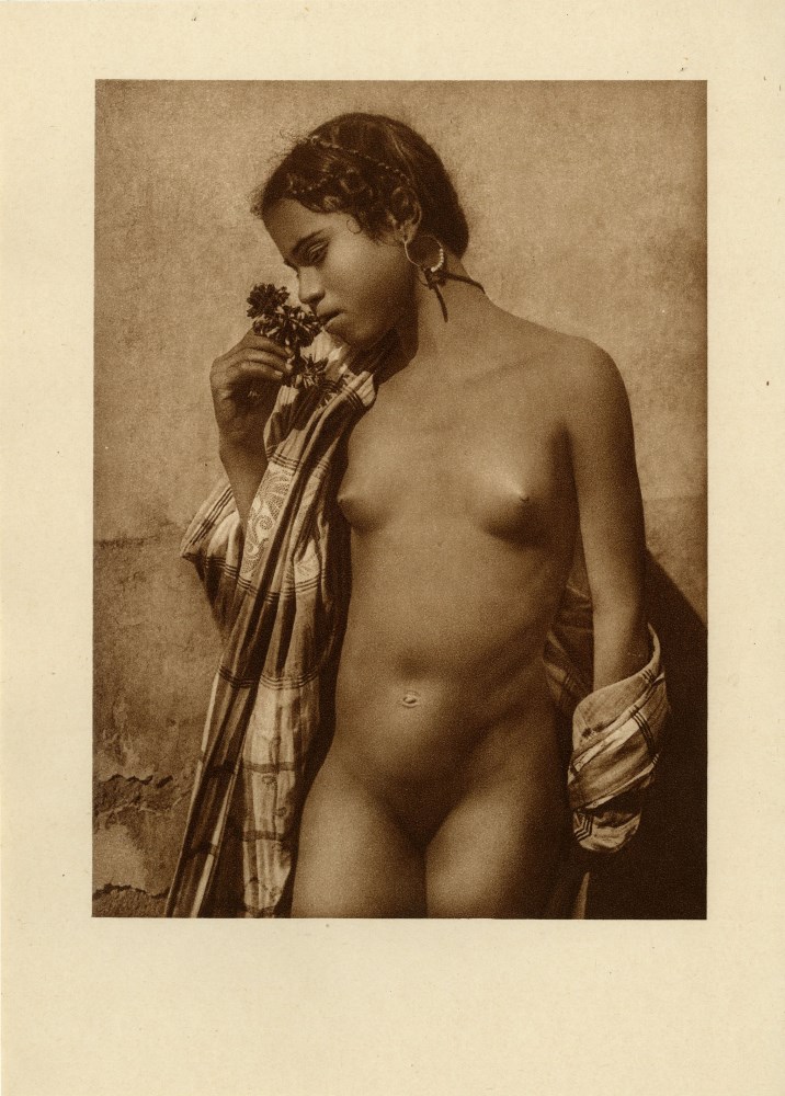 Lot #1714: LEHNERT, R. & LANDROCK, E - Arab Nude with a Mixture of Negro Blood from Biskra, Algiers - Original vintage sepia-toned photogravure