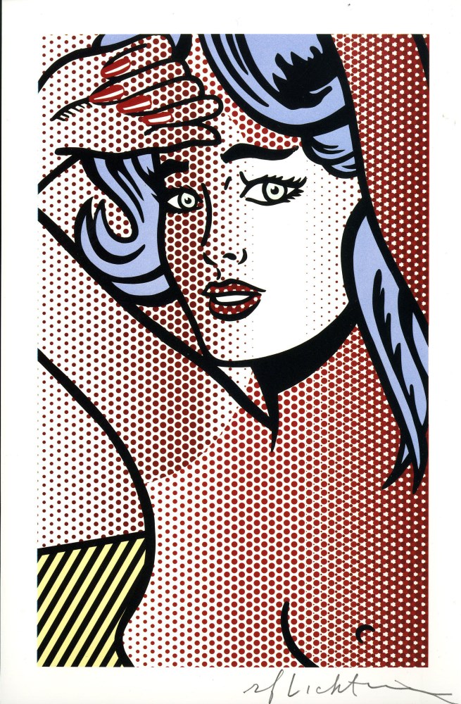 Lot #1941: ROY LICHTENSTEIN - Nude with Blue Hair - Color relief print