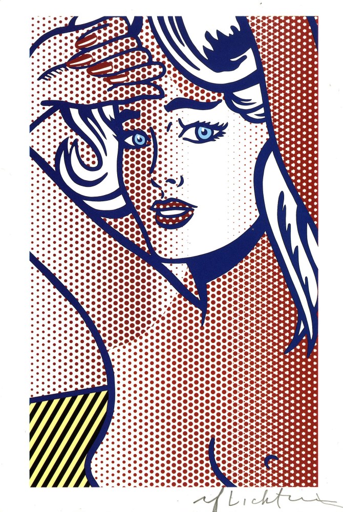 Lot #2640: ROY LICHTENSTEIN - Nude with Blue Hair, State I - Color relief print
