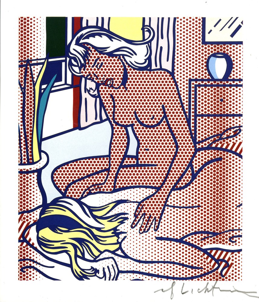 Lot #3182: ROY LICHTENSTEIN - Two Nudes, State I - Color relief print
