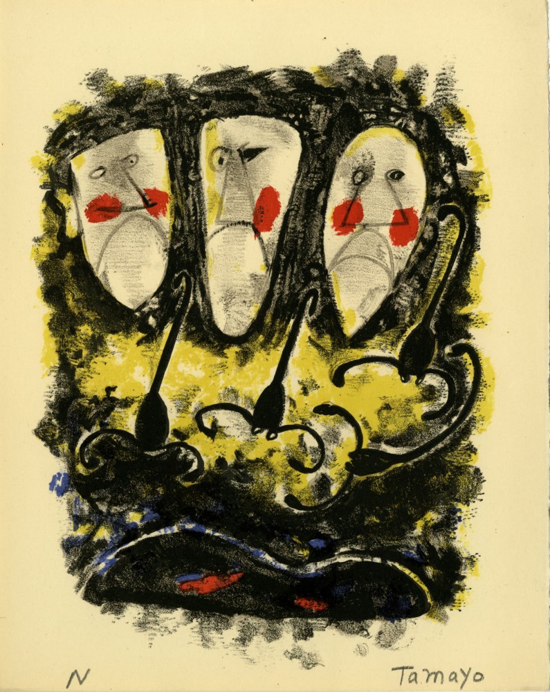 Lot #659: RUFINO TAMAYO - Tres Mascaras y Tres Alacranes - Color lithograph