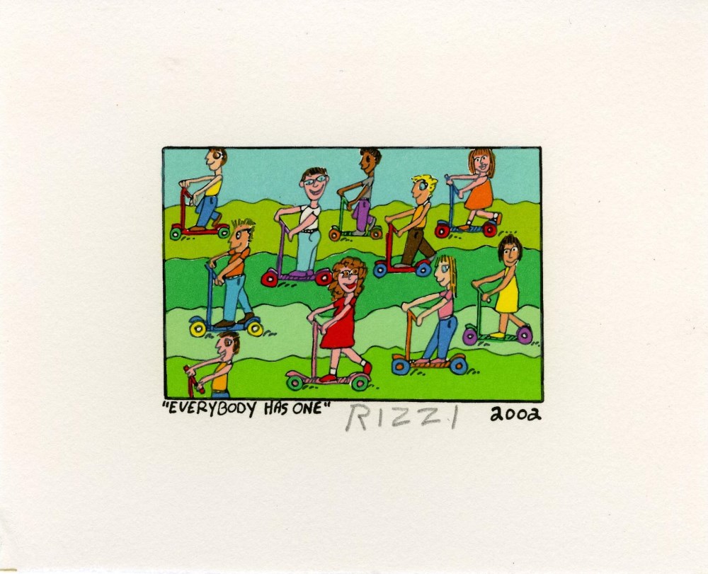 Lot #2080: JAMES RIZZI - Everybody Has One - Color lithograph
