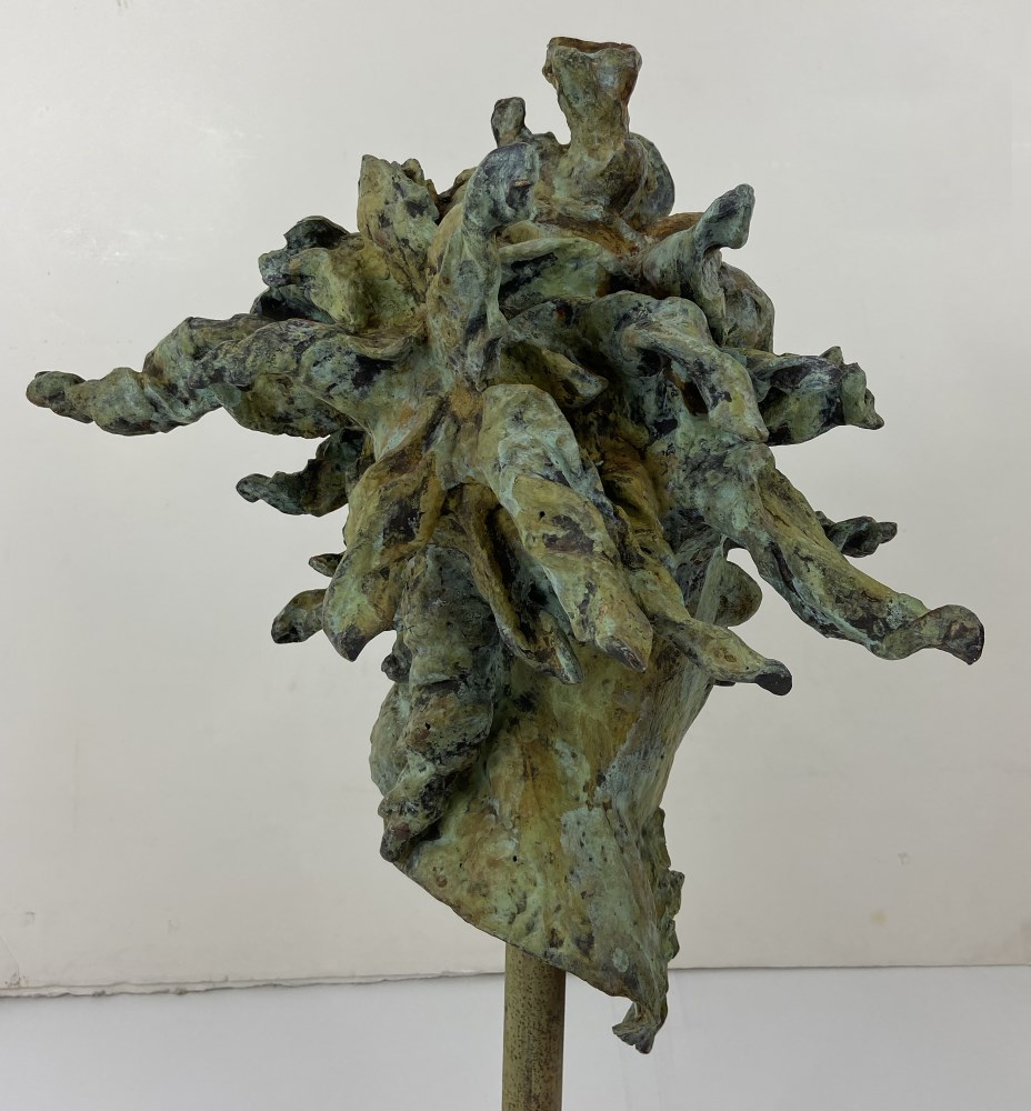 Lot #1832: JAVIER MARIN [d'aprs] - Cabeza Grande Pestanas - Bronze sculpture with light verdigris-type patina
