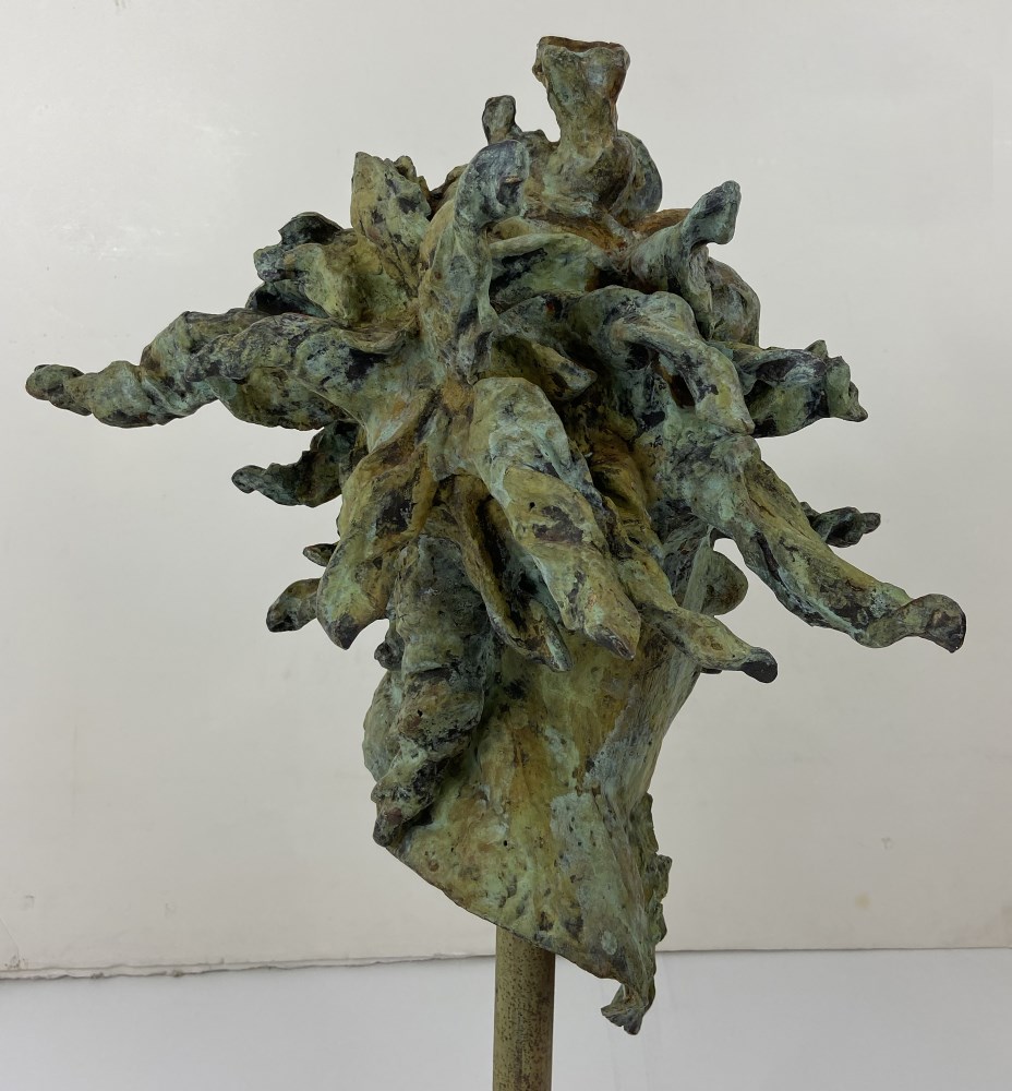 Lot #2538: JAVIER MARIN [d'après] - Cabeza Grande Pestanas - Bronze sculpture with light verdigris-type patina