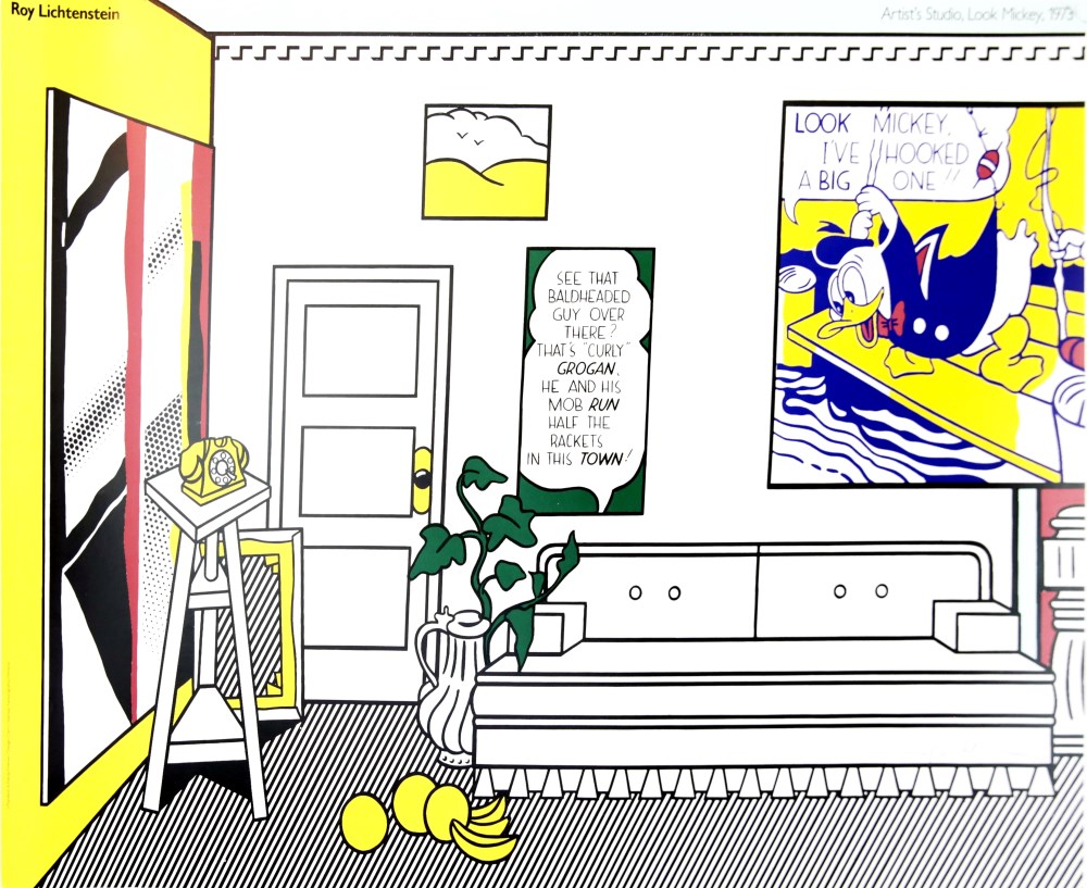 Lot #1724: ROY LICHTENSTEIN - Artist's Studio - Look Mickey - Color offset lithograph