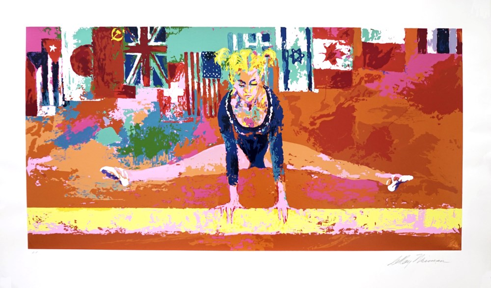 Lot #451: LEROY NEIMAN - Olympic Gymnast - Original color silkscreen