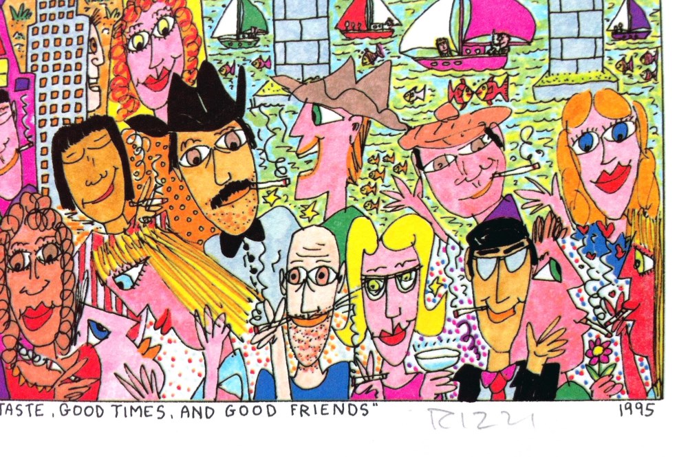Lot #3177: JAMES RIZZI - Twenty Five Years of Good Taste, Good Times, and Good Friends - Color silkscreen and lithograph