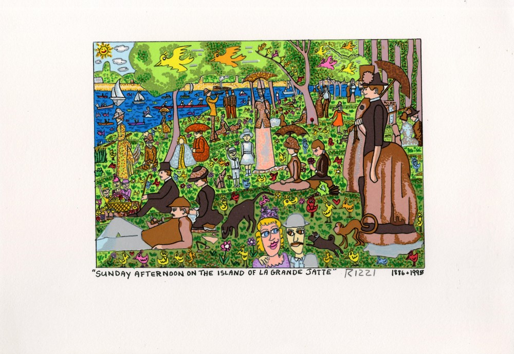 Lot #3008: JAMES RIZZI - Sunday Afternoon on the Island of La Grande Jatte - Color silkscreen and lithograph