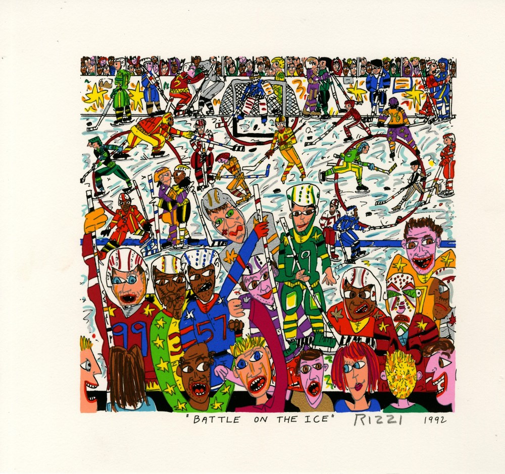 Lot #1765: JAMES RIZZI - Battle on the Ice - Color silkscreen and lithograph