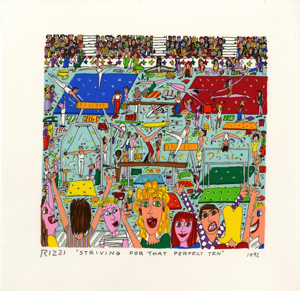 Lot #2655: JAMES RIZZI - Striving for That Perfect Ten - Color silkscreen and lithograph