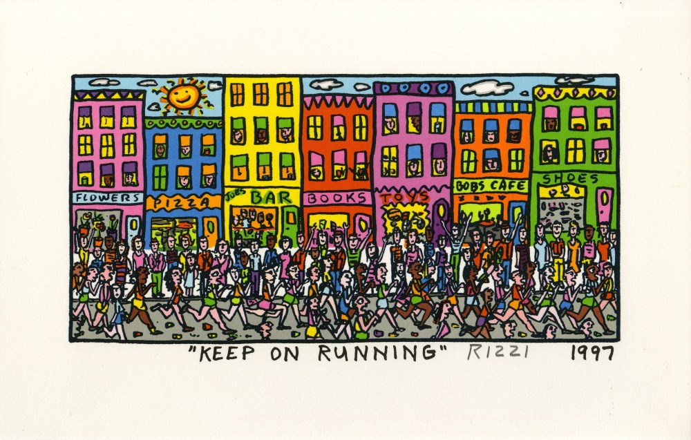 Lot #2357: JAMES RIZZI - Keep on Running - Color lithograph