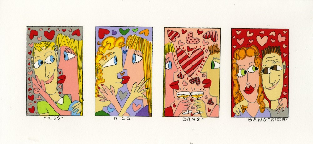 Lot #2578: JAMES RIZZI - Kiss - Kiss - Bang - Bang - Color silkscreen and lithograph