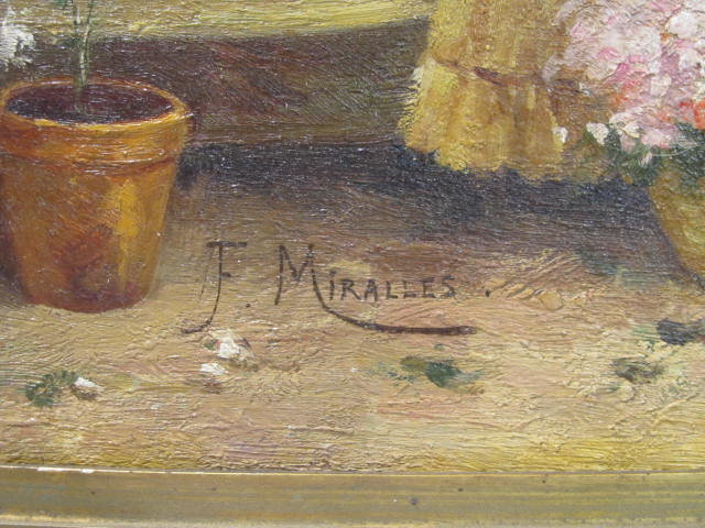 Lot #704: FRANCESCO MIRALLES Y GALUP - Vendedores de Flores - Oil on panel