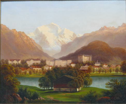 Lot #156: RUDOLF MULLER - Dorf in den Alpen - Oil on canvas